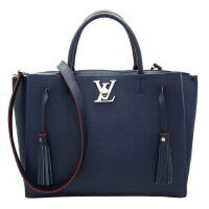LOUIS VUITTON Lockme Shoulder Bag Handbag Navy Blue Red Marine Blue Rouge